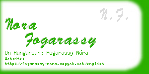 nora fogarassy business card